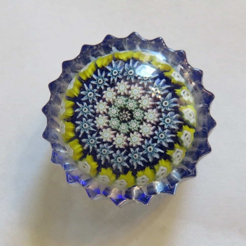 Vintage Scottish Perthshire Millefiori Art Glass Paperweight 1.75 Inches